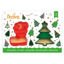 Christmas tree and boot cookie cutters