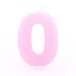 Bougie numérotée zéro rose