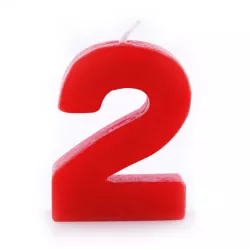 Candela di compleanno Numero 2 Rosso