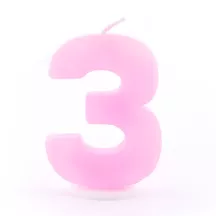 Birthday candle number 3 pink