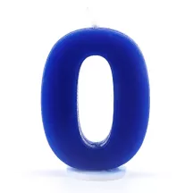 Number candle zero blue