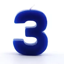 Birthday candle number 3 blue