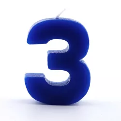 Geburtstagskerze Zahl 3 Blau