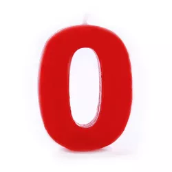Candela di compleanno Numero 0 Rosso