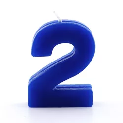 Birthday candle number 2 blue
