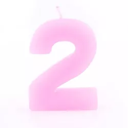 Birthday candle number 2 pink