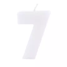 Birthday candle number 7 white