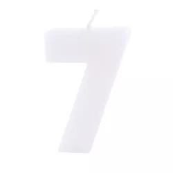 Candela di compleanno Numero 7 Bianca