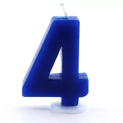Birthday number candle 4 in blue