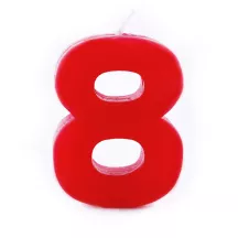 Candela numerata rossa 8 – per torte e dolci