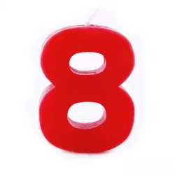 Candela numerata rossa 8 – per torte e dolci
