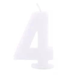 Cake candle number 4 white