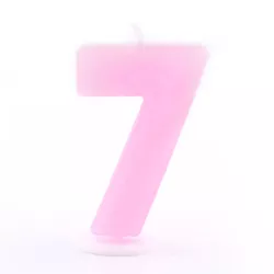 Cake candle number 7 pink
