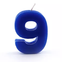 Birthday candle number 9, blue