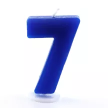 Birthday candle number 7, blue