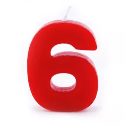 Birthday candle number 6 red