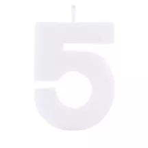 Bougie d'anniversaire chiffre 5 blanc