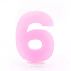 Bougie pour gâteau Chiffre 6 Rose
