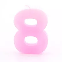 Bougie pour gâteau Chiffre 8 Rose