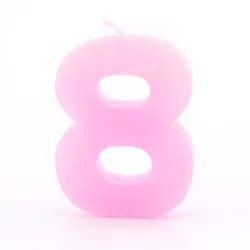 Cake candle number 8 pink