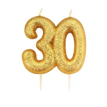 Candela numerata 30 Glitter oro