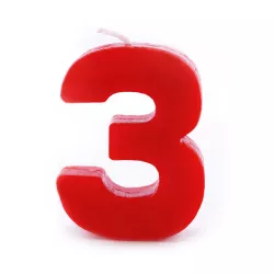 Birthday candle number 3 red