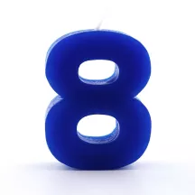 Geburtstagskerze Zahl 8, Blau
