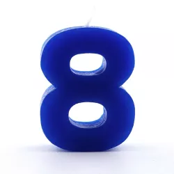 Birthday candle number 8, blue