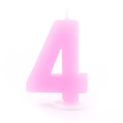 Bougie d'anniversaire numéro 4 rose