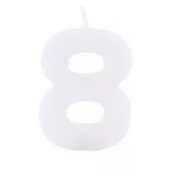 Bougie numérotée Huit Blanc