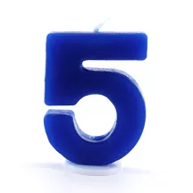 Candela di compleanno Numero 5, Blu