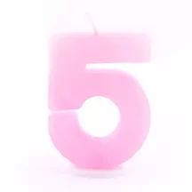 Bougie d'anniversaire numéro 5 rose