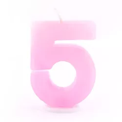 Birthday candle number 5 pink