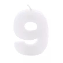 Cake candle number 9 white