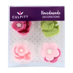 Flowers and Leaves Made of Sugar - Pink