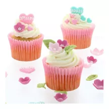 Fiori e foglie di zucchero - Rosa