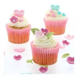 Flowers and Leaves Made of Sugar - Pink