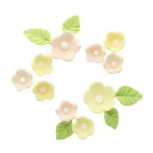 Flowers and Leaves Made of Sugar - Yellow