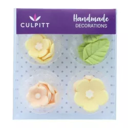 Flowers and Leaves Made of Sugar - Yellow