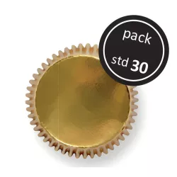 Pirottino di carta per cupcake Metallic Gold, confezione da 30