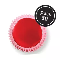 Muffin & cupcake cases metallic red, 30 pieces