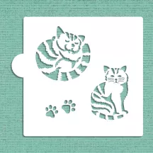 Stencil gestreifte Katze