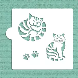 Stencil striped cat