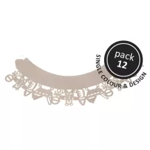 Cupcake wrapper Baby Rosa con pizzo, 12 pezzi