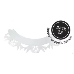 Cupcake wrapper blanc avec colombes, 12 pièces