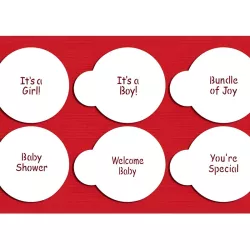 Stencil set baby lettering, 6 pieces