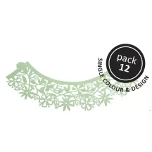 Cupcake wrapper Verde Chiaro con motivo floreale, 12 pezzi