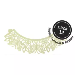 Cupcake wrapper jaune avec papillons, 12 pièces