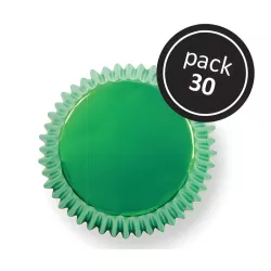 Pirottini per muffin e cupcake metallic verde, 30 pezzi