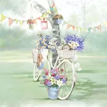 Papierservietten Bike Against Tree, 20 Stück